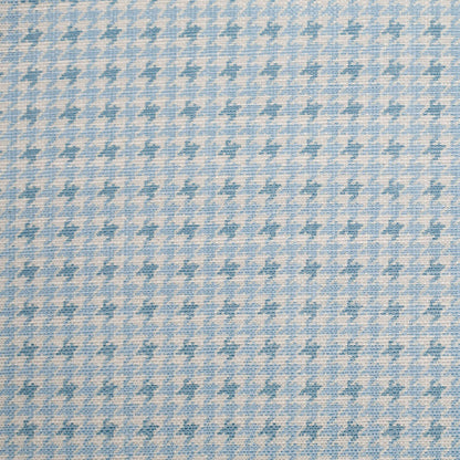 Spanish Baby Blue Houndstooth Poly-Cotton Woven