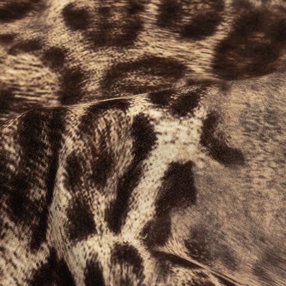 Brown Jaguar Printed Micro-Polyester and Cotton - Detail