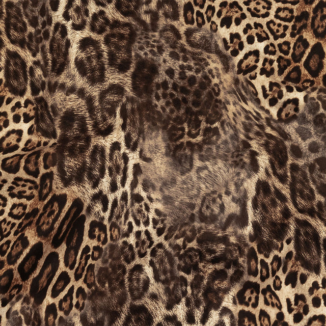 Brown Jaguar Printed Micro-Polyester and Cotton