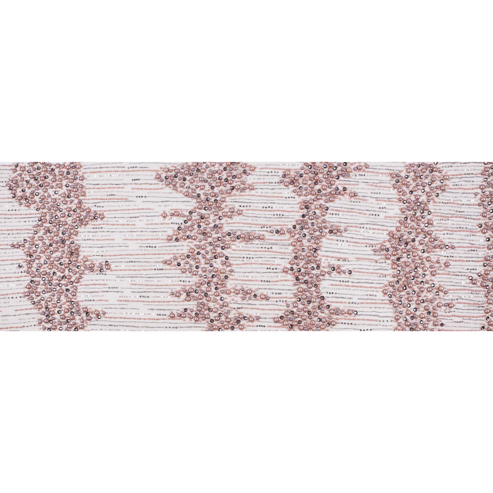 Purple and Beige Fancy Beaded Tulle - Full