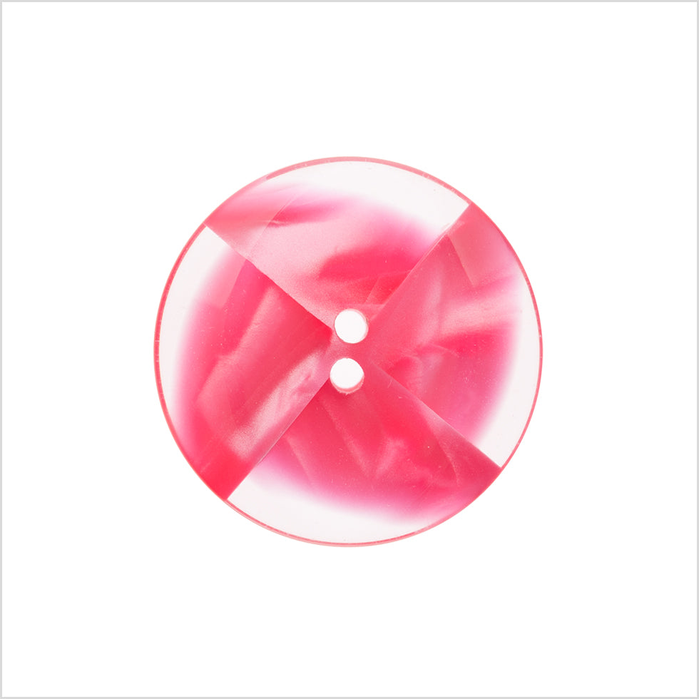 Italian Pink Semi-Clear Plastic Button - 36L/23mm