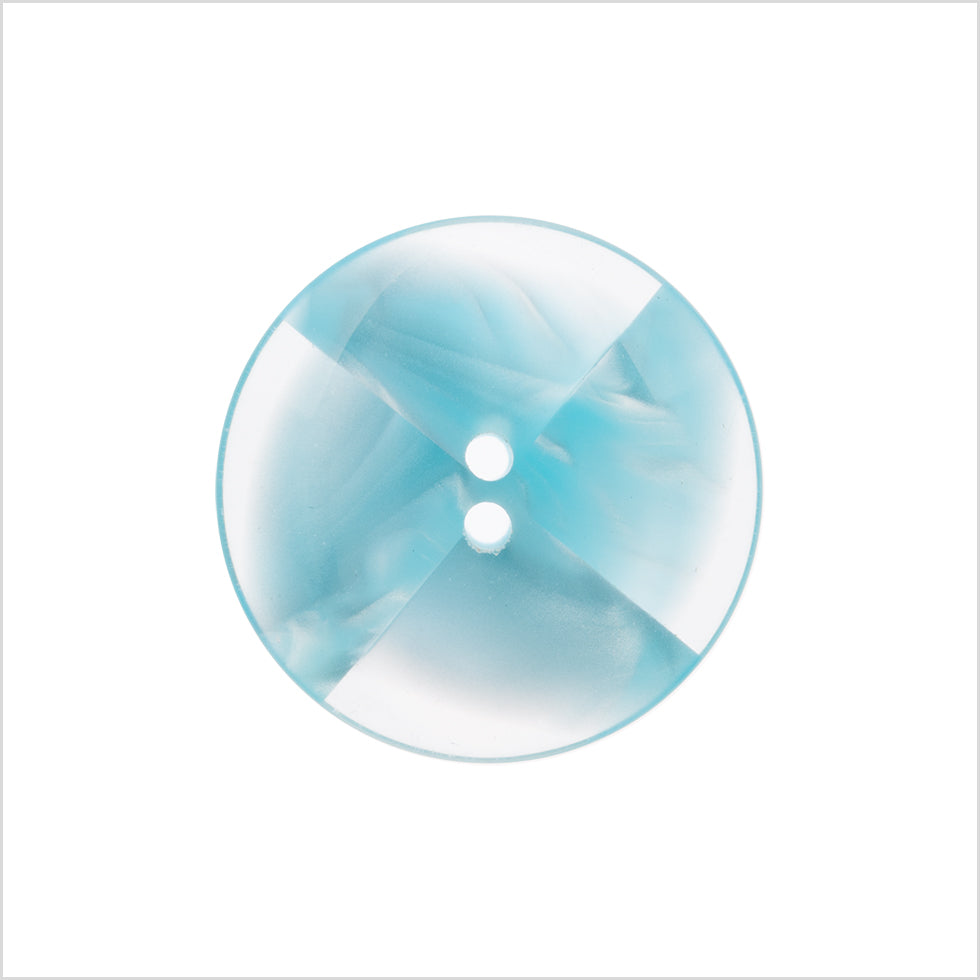Italian Light Blue Semi-Clear Plastic Button - 36L/23mm