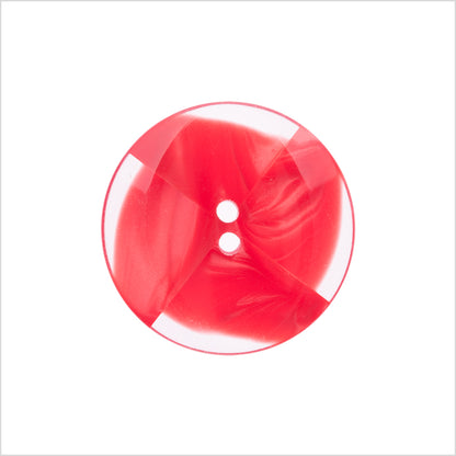 Italian Red Semi-Clear Plastic Button - 36L/23mm