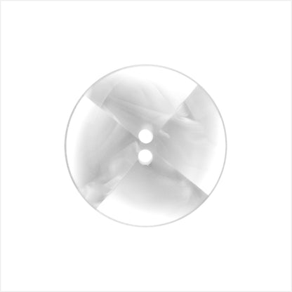 Plastic 2-Hole Button Made in Italy - 36L/23mm - Ivory and Transparent Swirled Fan Blades