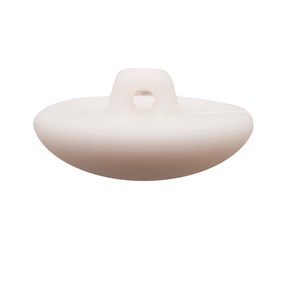 Italian White Nylon Shank Back Button - 44L/28mm - Detail