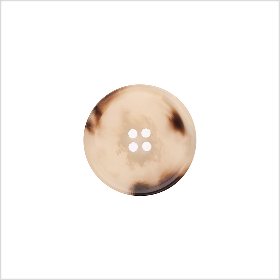 Italian Shiny Beige Rimmed 4-Hole Button - 36L/23mm