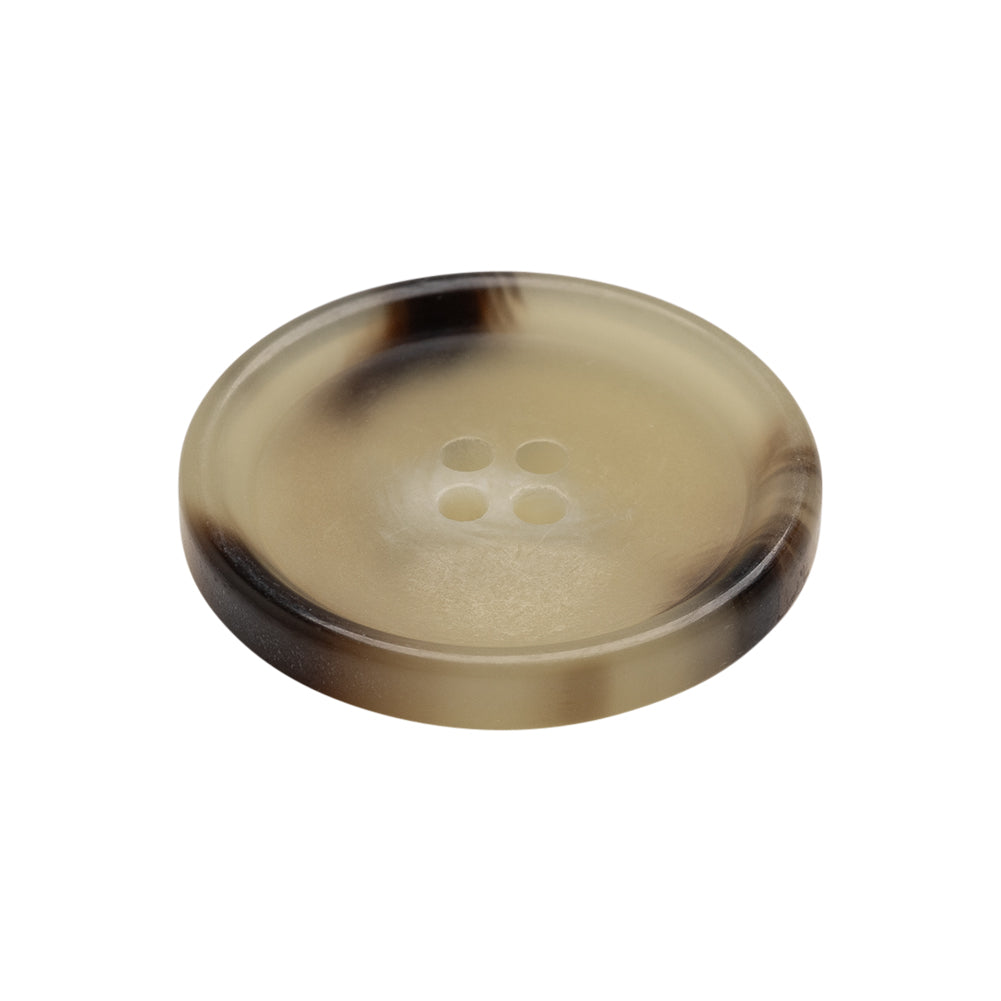 Italian Shiny Beige Rimmed 4-Hole Button - 40L/25.5mm Folded