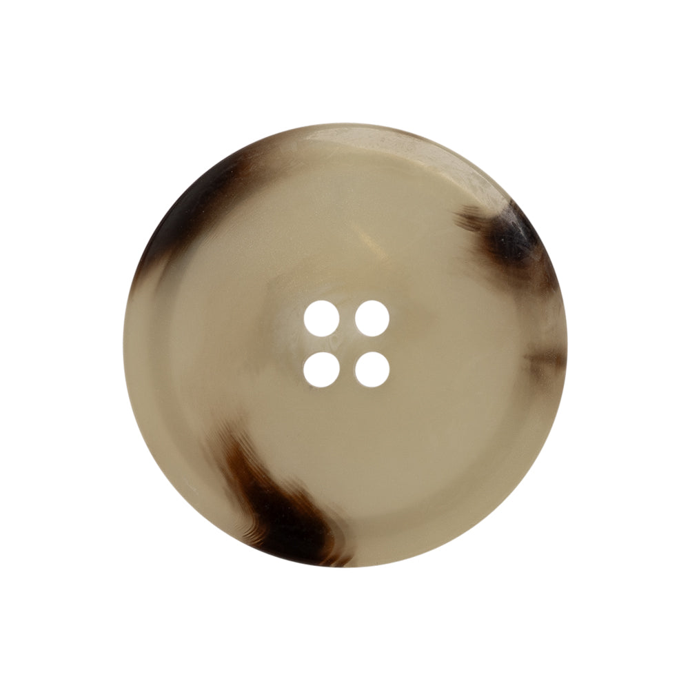 Italian Shiny Beige Rimmed 4-Hole Button - 40L/25.5mm Detail
