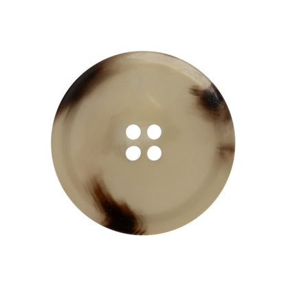 Italian Shiny Beige Rimmed 4-Hole Button - 40L/25.5mm Detail