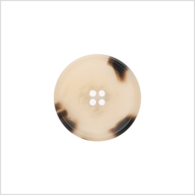 Italian Shiny Beige Rimmed 4-Hole Button - 40L/25mm