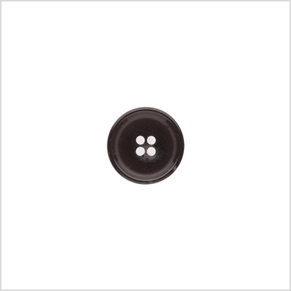 Italian Shiny Black Rimmed 4-Hole Button - 24L/15mm