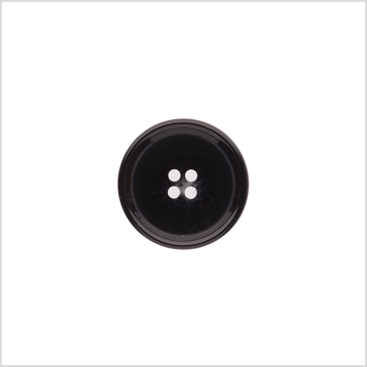 template--25130090922057__main-Italian Shiny Black Rimmed 4-Hole Button - 32L/20mm
