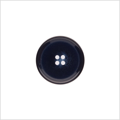 Italian Shiny Navy Rimmed 4-Hole Button - 36L/23mm
