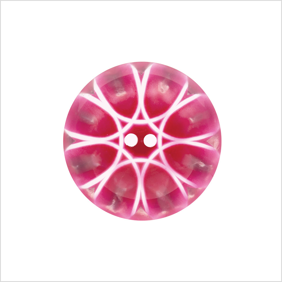 Italian Red Semi-Clear Plastic Button - 36L/23mm