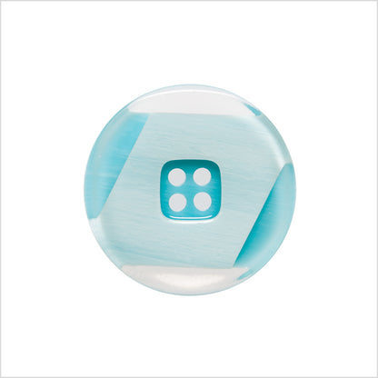 Italian Teal Semi-Clear Plastic Button - 36L/23mm