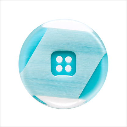Italian Teal Semi-Clear Plastic Button - 44L/28mm