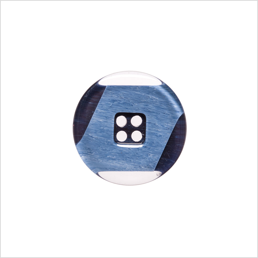 Italian Navy Abstract Semi-Clear 2-Hole Plastic Button - 28L/18mm