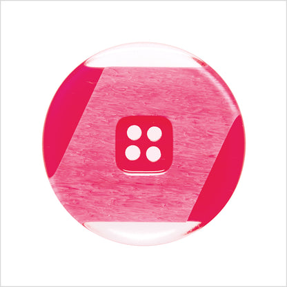 Italian Red Semi-Clear Plastic Button - 44L/28mm