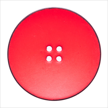 Italian Red 4-Hole Plastic Button - 54L/34mm
