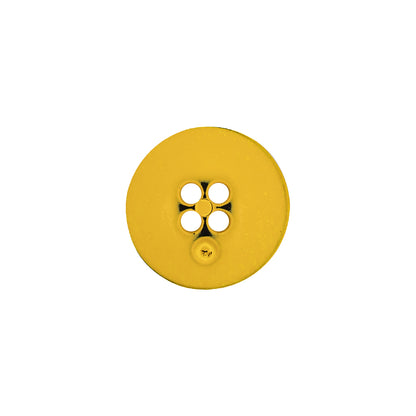 Italian Yellow 4-Hole Plastic Button - 24L/15mm Detail