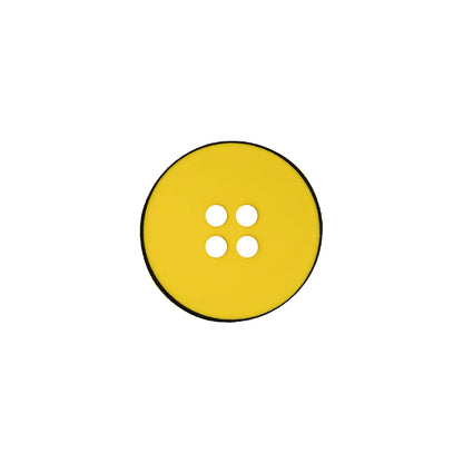 Italian Yellow 4-Hole Plastic Button - 24L/15mm