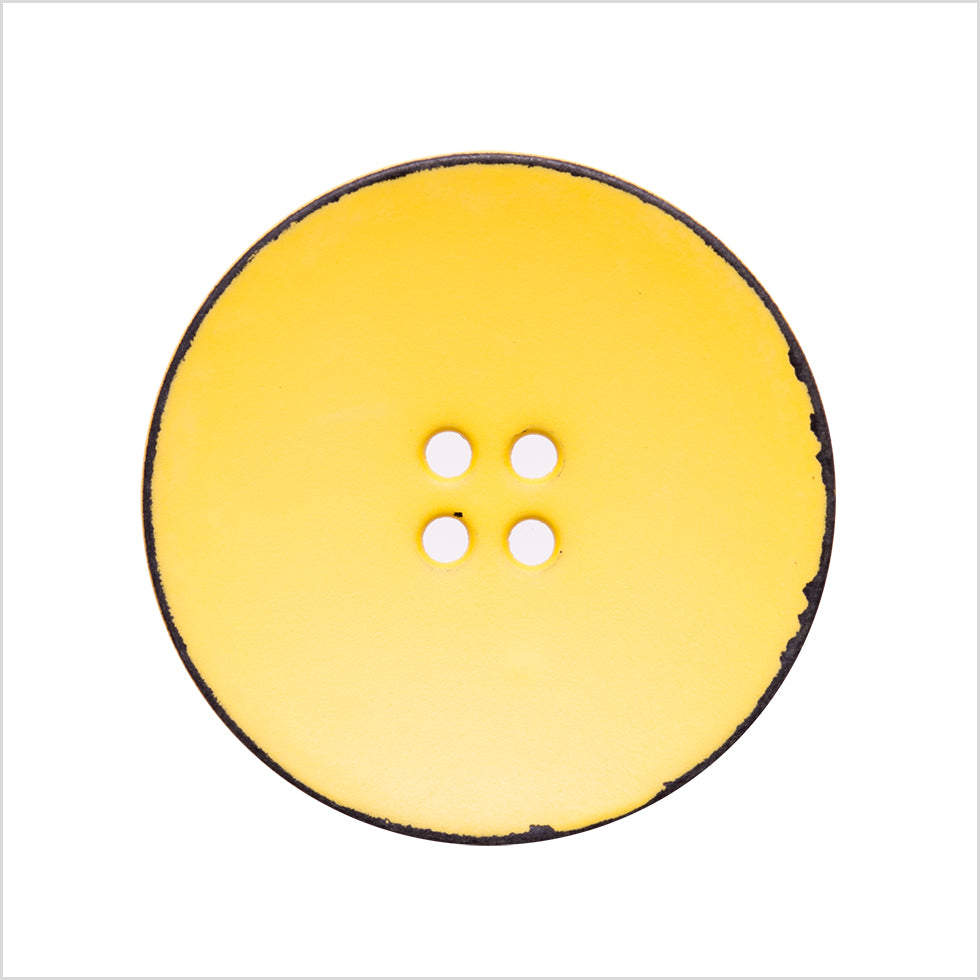 Italian Yellow 4-Hole Plastic Button - 44L/28mm