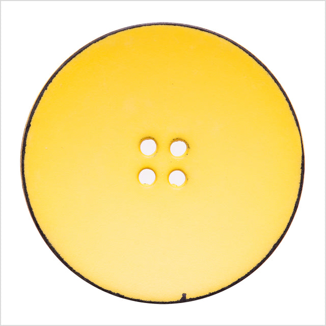 Italian Yellow 4-Hole Plastic Button - 54L/34mm