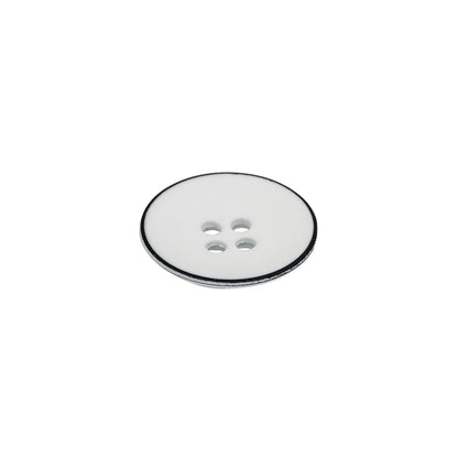 Italian White 4-Hole Plastic Button - 24L/15mm Folded