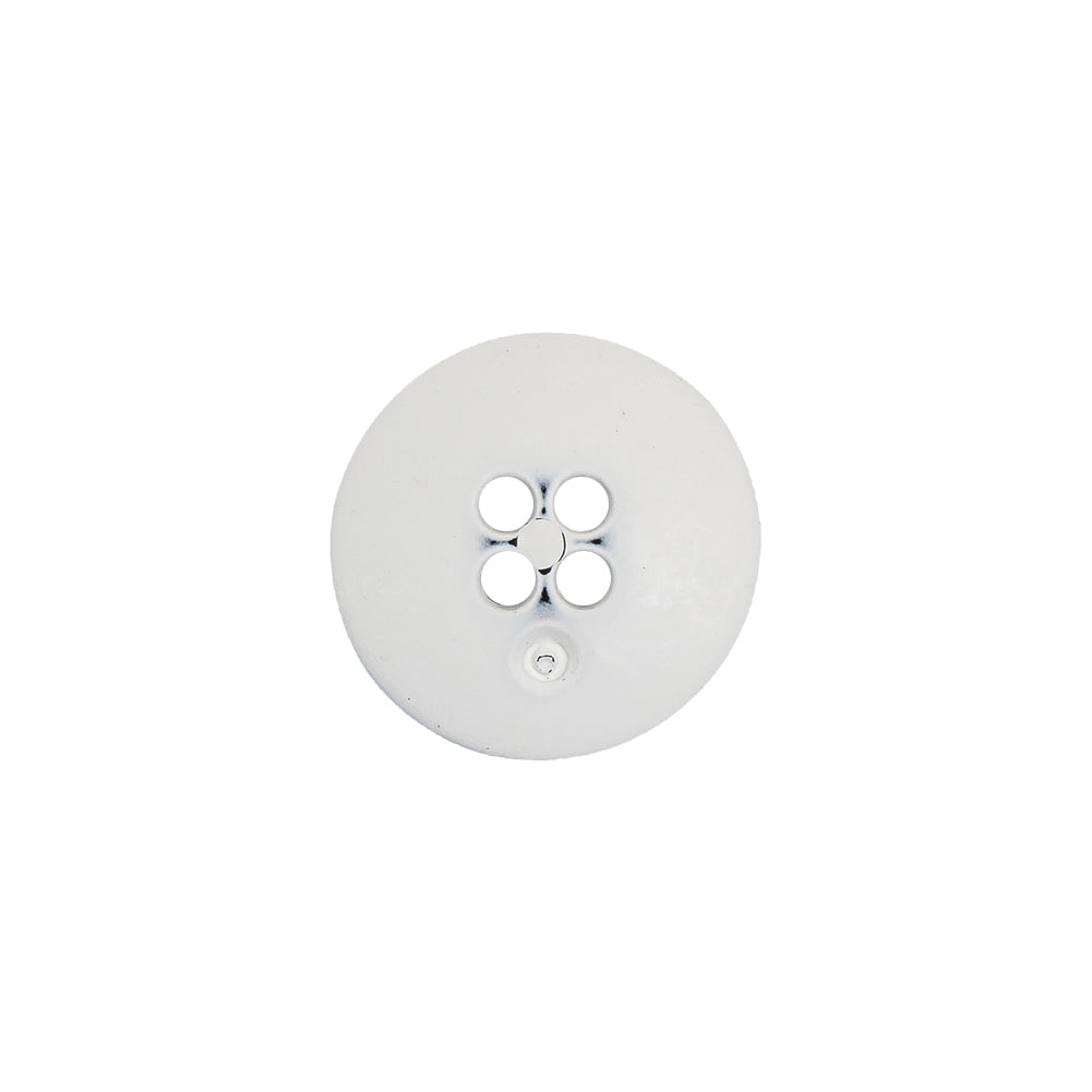 Italian White 4-Hole Plastic Button - 24L/15mm Detail