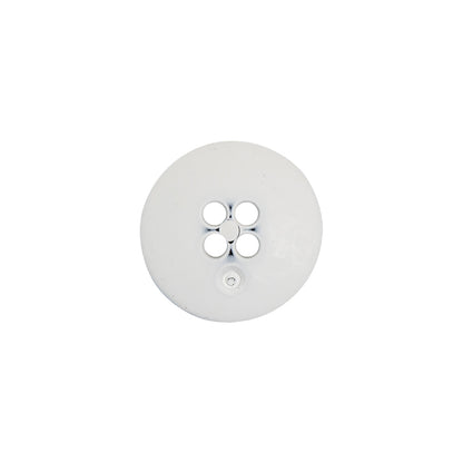Italian White 4-Hole Plastic Button - 24L/15mm Detail