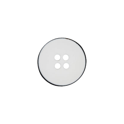 Italian White 4-Hole Plastic Button - 24L/15mm