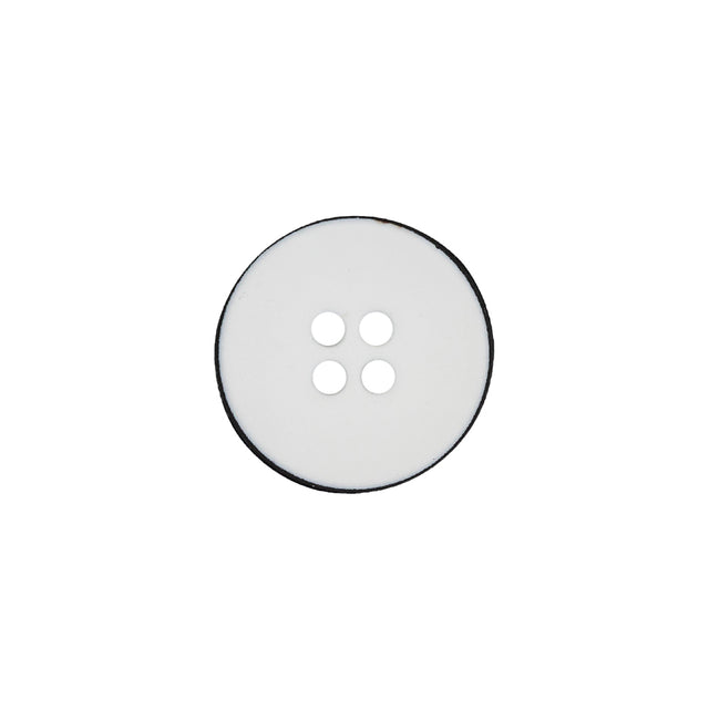 Italian White 4-Hole Plastic Button - 24L/15mm