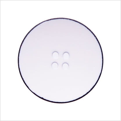 Italian White 4-Hole Plastic Button - 44L/28mm