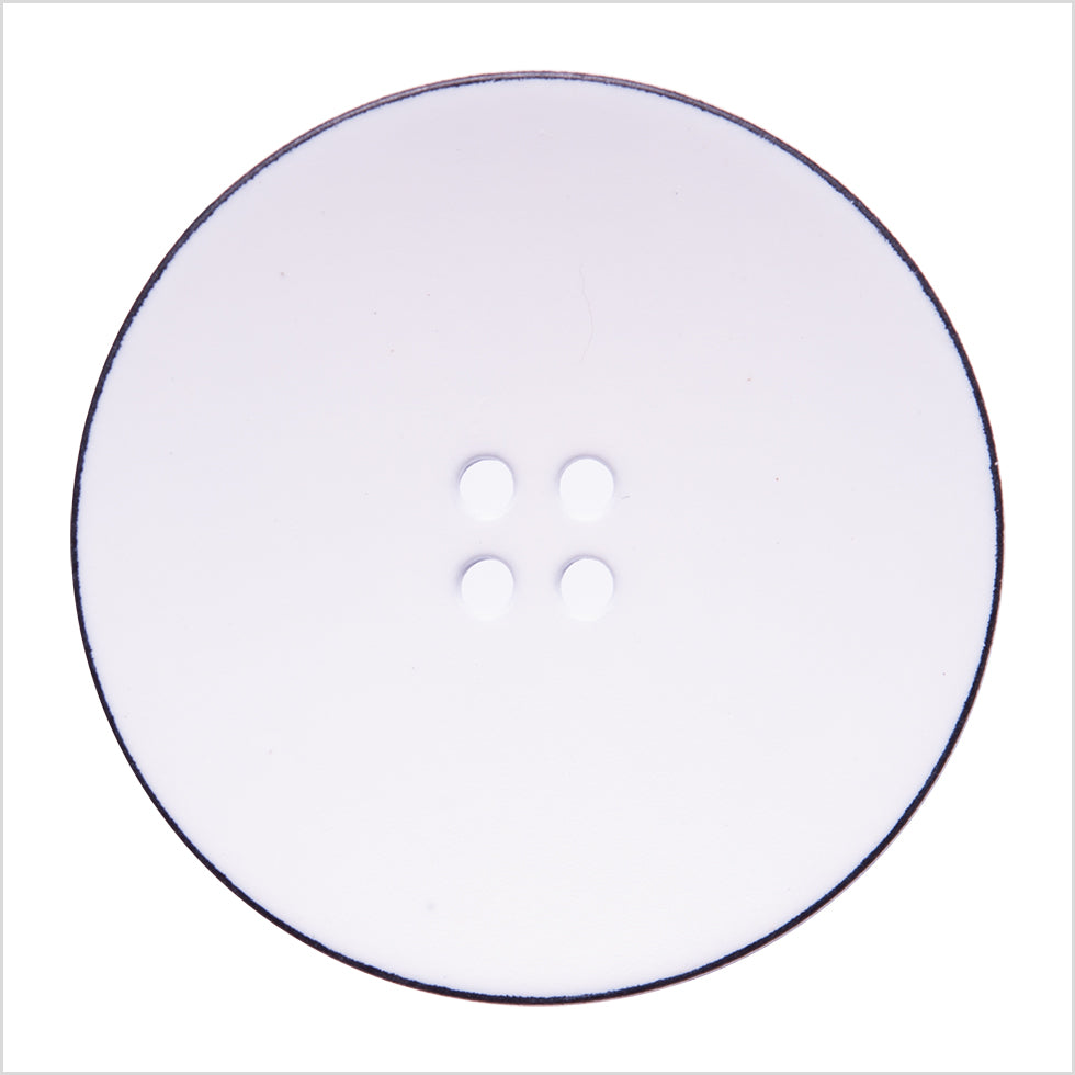 Italian White 4-Hole Plastic Button - 54L/34mm