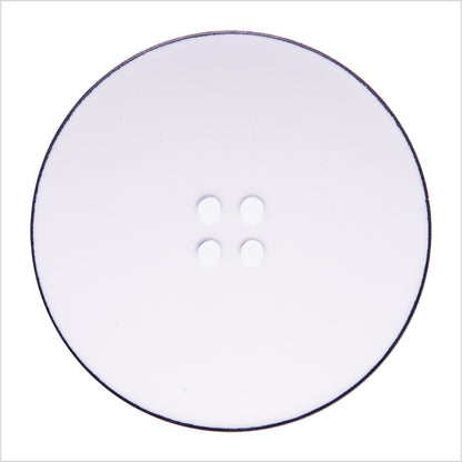 Italian White 4-Hole Plastic Button - 54L/34mm