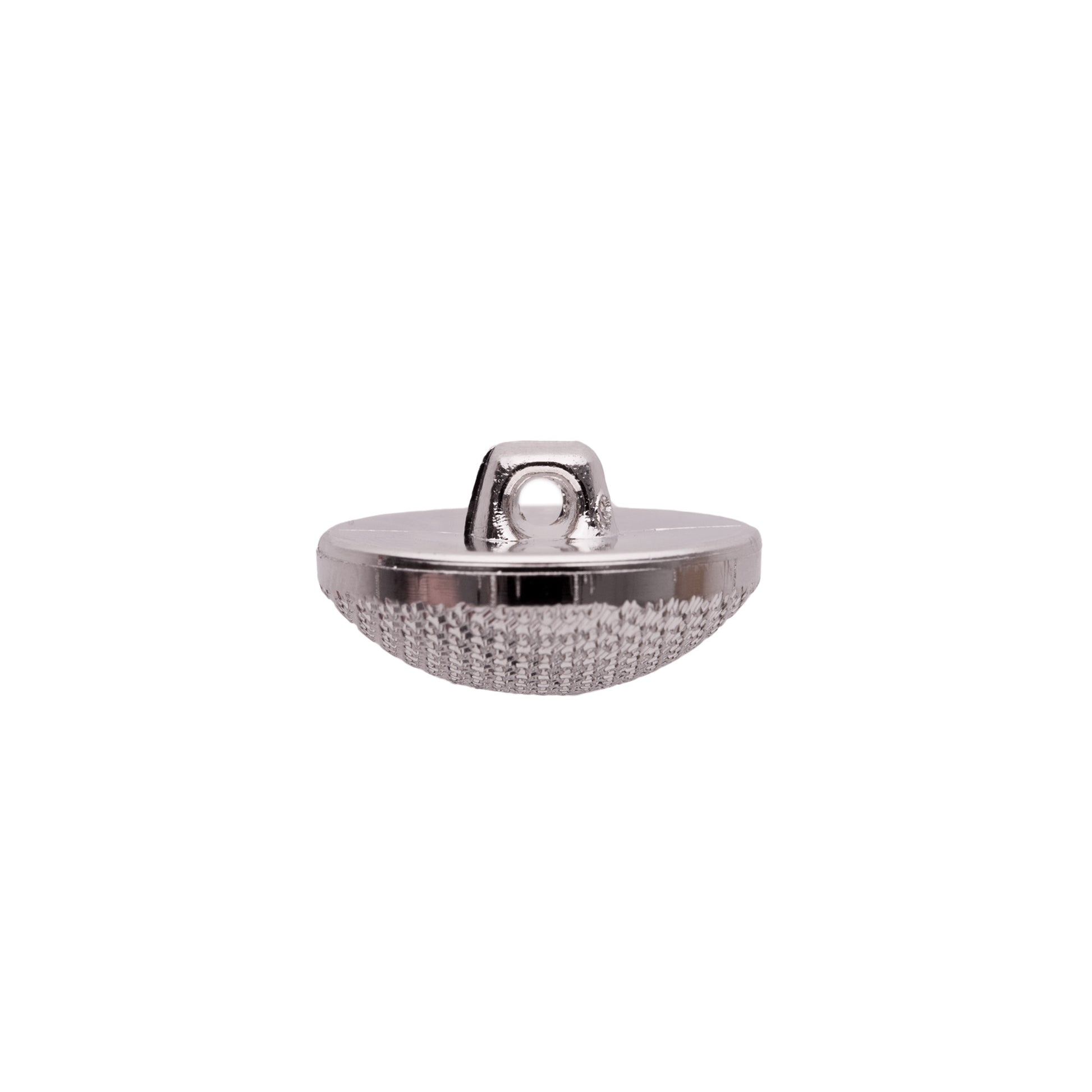 Italian Silver Textured Shank Back Button - 36L/23mm - Detail