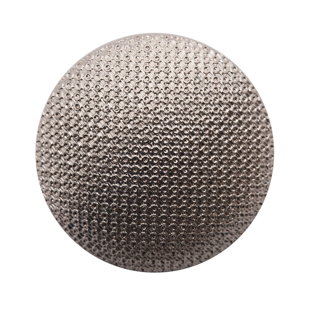Italian Silver Textured Shank Back Button - 44L/28mm