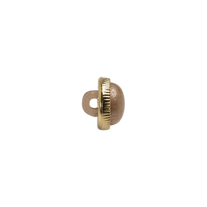 Italian Brown/Gold Shank Back Button - 16L/10mm Folded