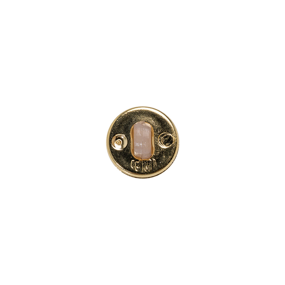 Italian Brown/Gold Shank Back Button - 16L/10mm Detail