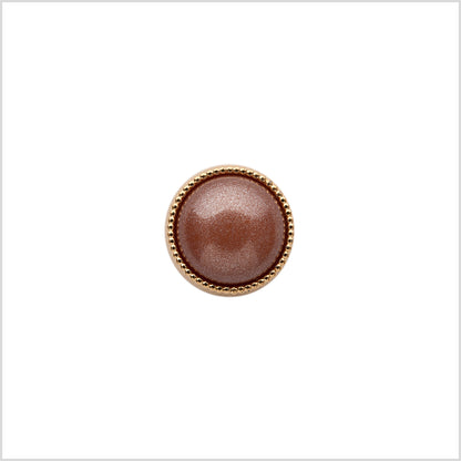 Italian Brown/Gold Shank Back Button - 16L/10mm