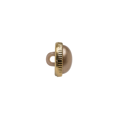 Italian Brown/Gold Shank Back Button - 18L/11.5mm Folded