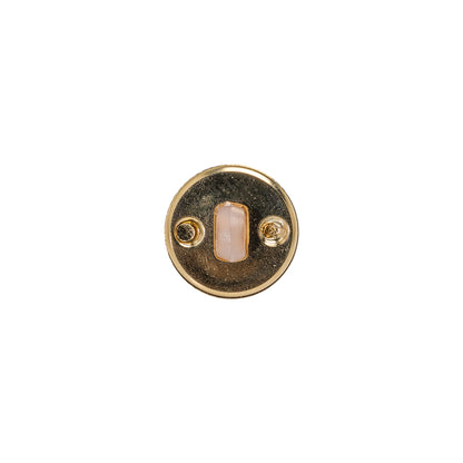 Italian Brown/Gold Shank Back Button - 18L/11.5mm Detail
