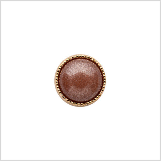 Italian Brown/Gold Shank Back Button - 18L/11.5mm