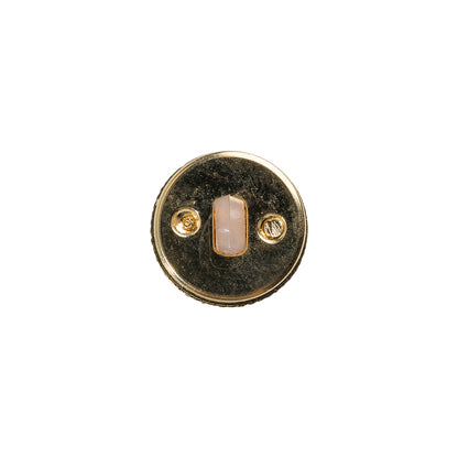 Italian Brown and Gold Edged Shank Back Button - 20L/12.5mm Detail