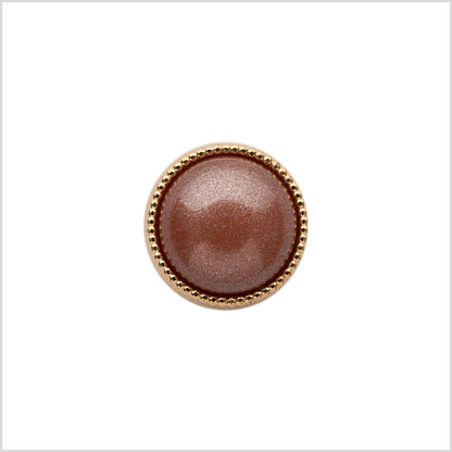 Italian Brown and Gold Edged Shank Back Button - 20L/12.5mm