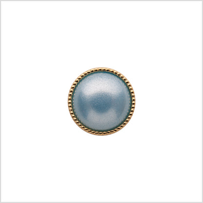 Italian Light Blue/Gold Shank Back Button - 18L/11.5mm