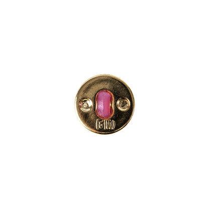 Italian Pink/Gold Shank Back Button - 18L/11.5mm Detail