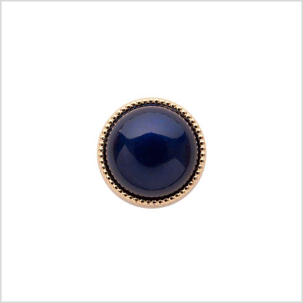 Italian Navy and Gold Edged Shank Back Button - 20L/12.5mm