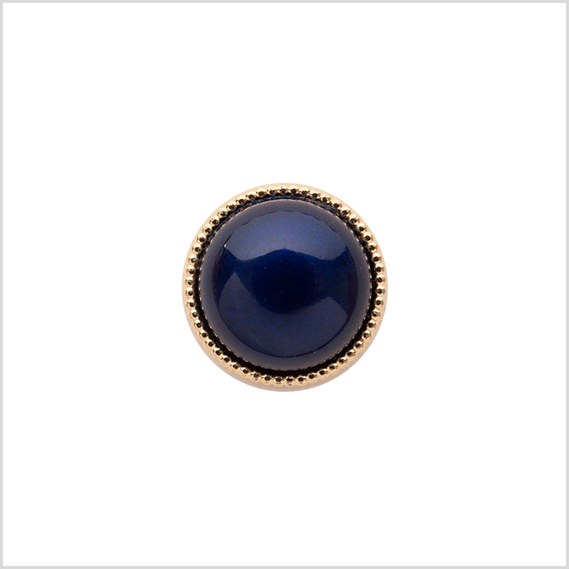 Italian Navy and Gold Edged Shank Back Button - 20L/12.5mm