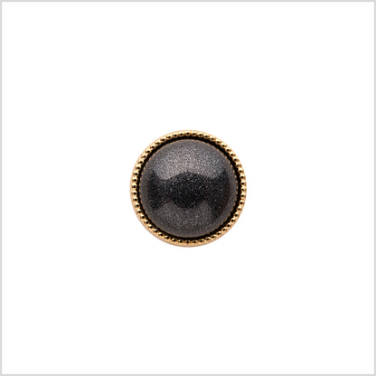Italian Charcoal/Gold Shank Back Button - 16L/10mm